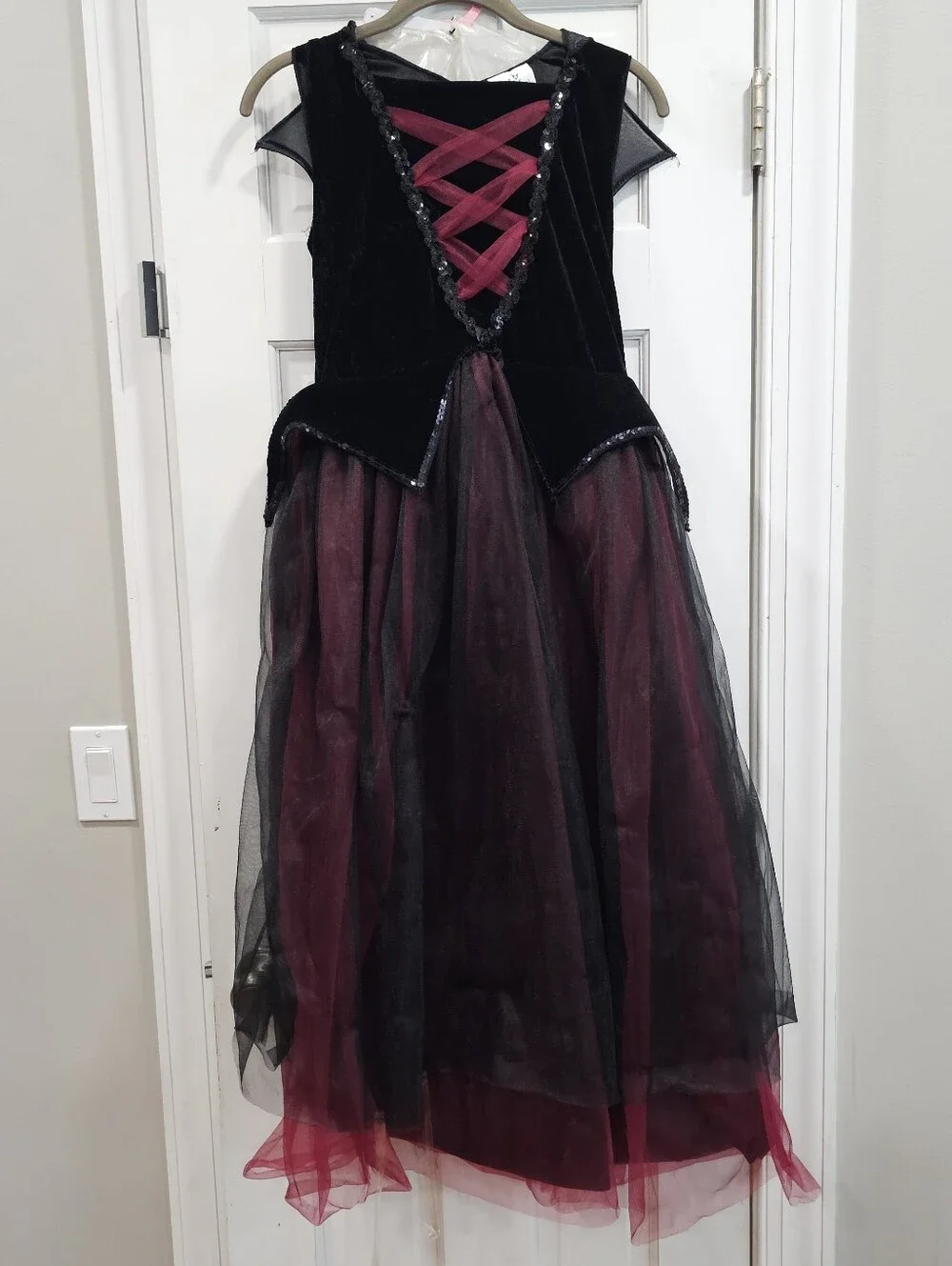 New Girls Vampire Queen Costume Dress Wings Way To Celebrate XL 14/16